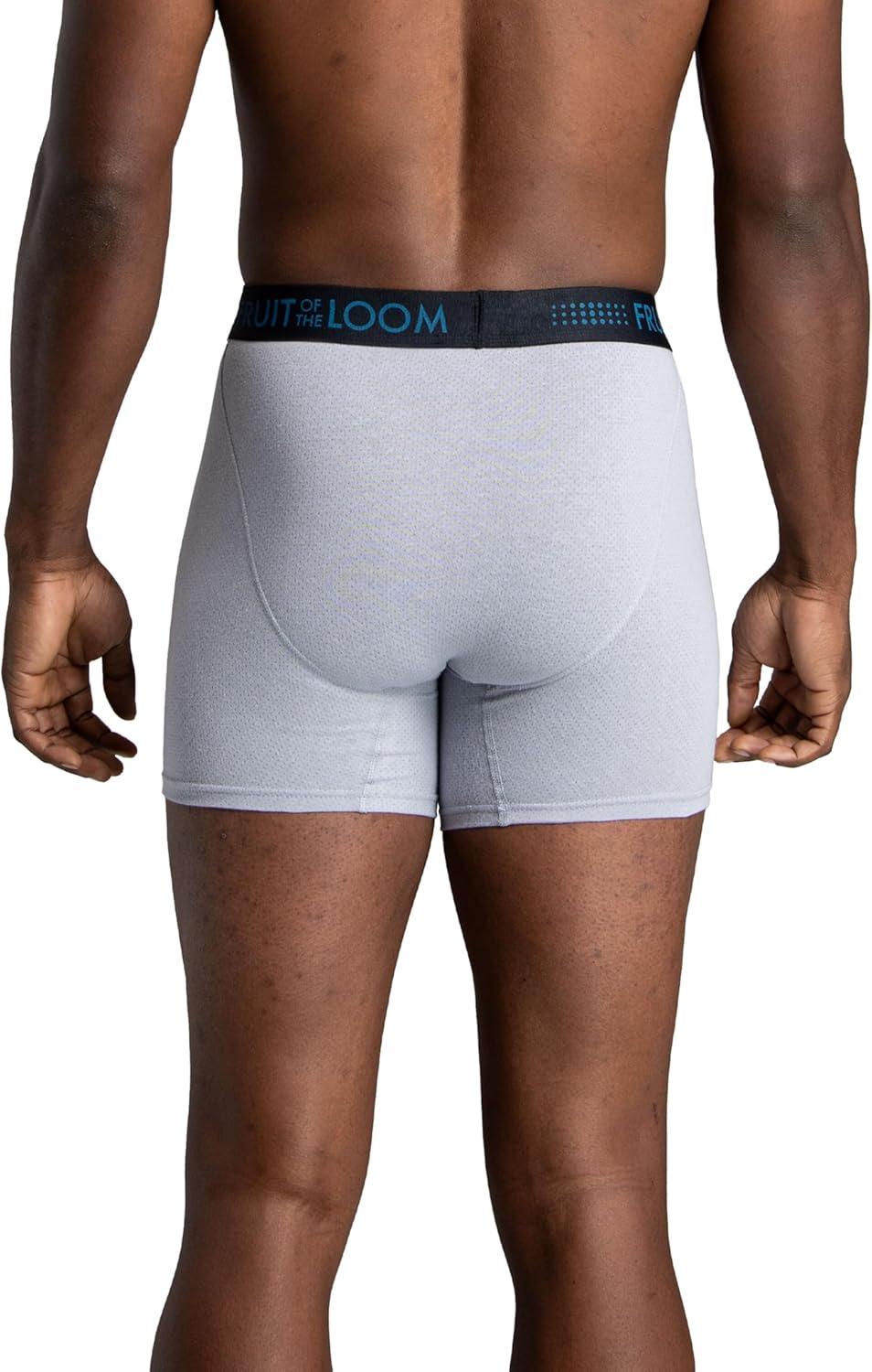 image:imageFruit of the Loom Mens Mens Breathable Boxer Briefs Moisture Wicking Underwear Assorted Color MultipacksCotton Mesh  BlackGrey