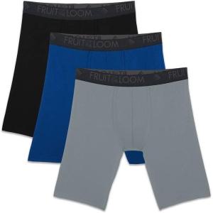 Fruit of the Loom Men’s Men’s Breathable Boxer Briefs, Moisture Wicking Underwear, Assorted Color Multipacks(Long Leg – Micro Mesh – Colors May Vary)
