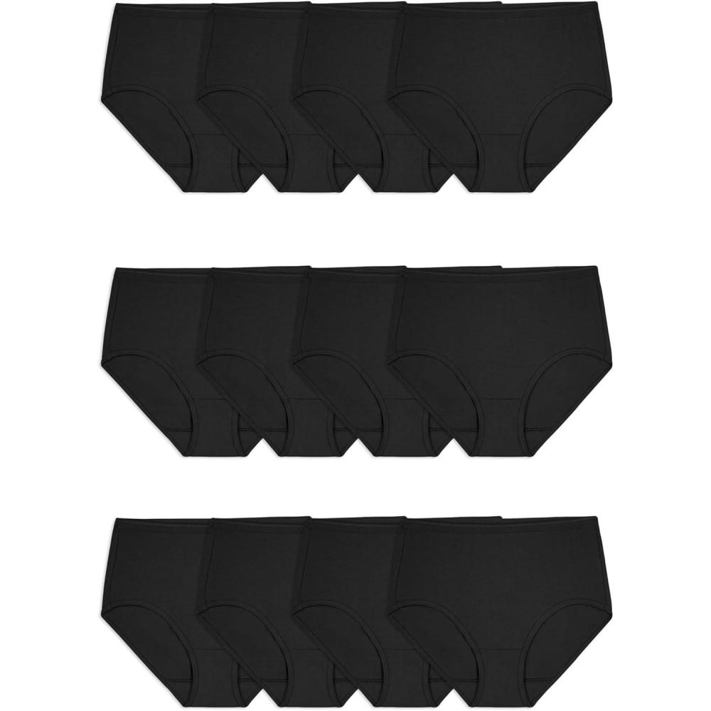 image:imageFruit of the Loom Womens Eversoft Cotton Underwear Multipacks Tag Free amp Breathable Available in Plus SizeBrief Black