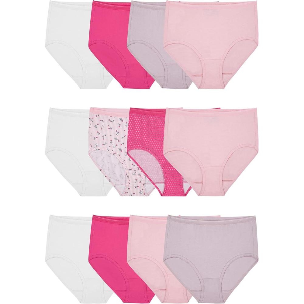 image:imageFruit of the Loom Womens Eversoft Cotton Underwear Multipacks Tag Free amp Breathable Available in Plus SizeBrief Multi Colors May Vary