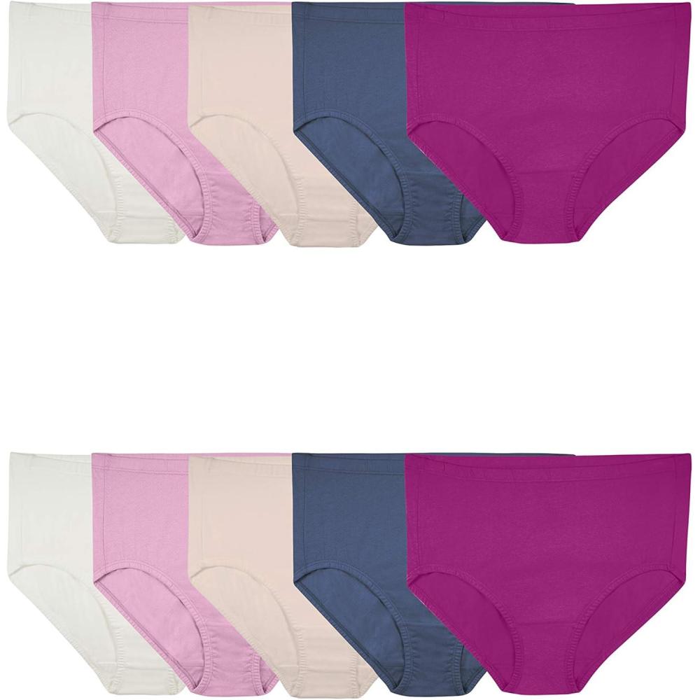 image:imageFruit of the Loom womens Breathable Underwear Moisture Wicking Keeps You Cool amp Comfortable Available in Plus SizeCotton Mesh Plus Size Brief 10 Pack PinkCreamBlue