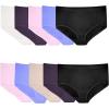 Fruit of the Loom womens Breathable Underwear, Moisture Wicking Keeps You Cool & Comfortable, Available in Plus Size(Micro Mesh – Plus Size Brief – 10 Pack – Black/Blue/Purple)