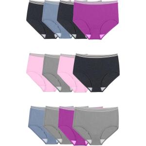 Fruit of the Loom Women’s Eversoft Cotton Underwear Multipacks, Tag Free & Breathable, Available in Plus Size(Brief – Assorted Color Heathers)