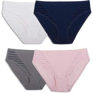 Fruit of the Loom womens Breathable Underwear, Moisture Wicking Keeps You Cool & Comfortable, Available in Plus Size(Coolblend – Hi Cut – 4 Pack – Colors May Vary)