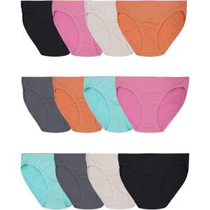 Fruit of the Loom womens Breathable Underwear, Moisture Wicking Keeps You Cool & Comfortable, Available in Plus Size(Micro Mesh – Bikini – 12 Pack – Colors May Vary)