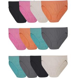 Fruit of the Loom womens Breathable Underwear, Moisture Wicking Keeps You Cool & Comfortable, Available in Plus Size(Micro Mesh – Hi Cut – 12 Pack – Colors May Vary)