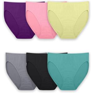 Fruit of the Loom womens Breathable Underwear, Moisture Wicking Keeps You Cool & Comfortable, Available in Plus Size(Micro Mesh – Hi Cut – 6 Pack – Colors May Vary)