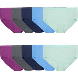 Fruit of the Loom womens Breathable Underwear, Moisture Wicking Keeps You Cool & Comfortable, Available in Plus Size(Micro Mesh – Plus Size Brief – 10 Pack – Colors May Vary)