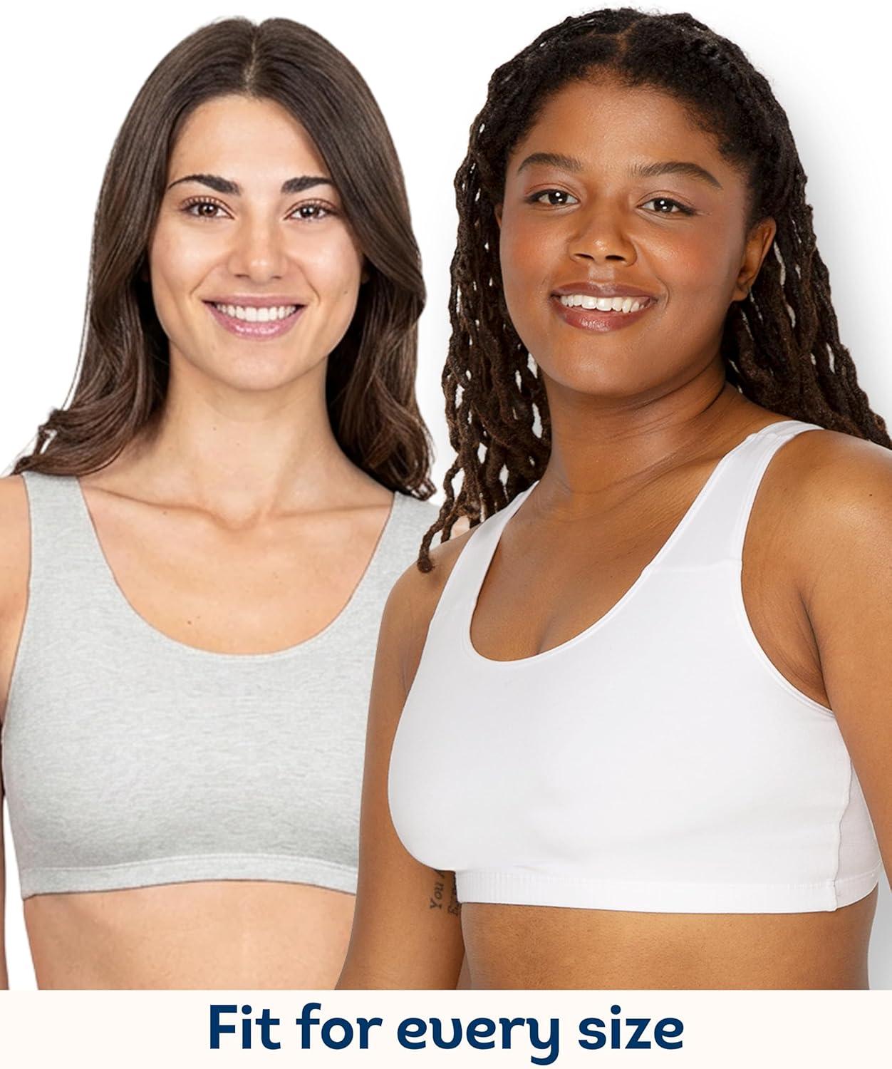 image:imageFruit of the Loom Womens Built Up Tank Style Sports Bra Value PackBlackHeather GreySandWhite