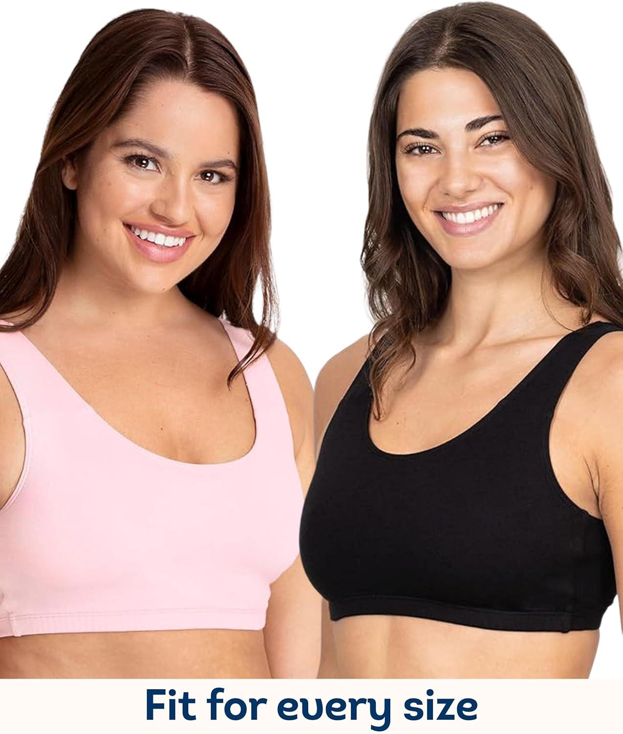 image:imageFruit of the Loom Womens Built Up Tank Style Sports Bra Value PackKitty PinkHyacinthGrey HeatherBlack Hue