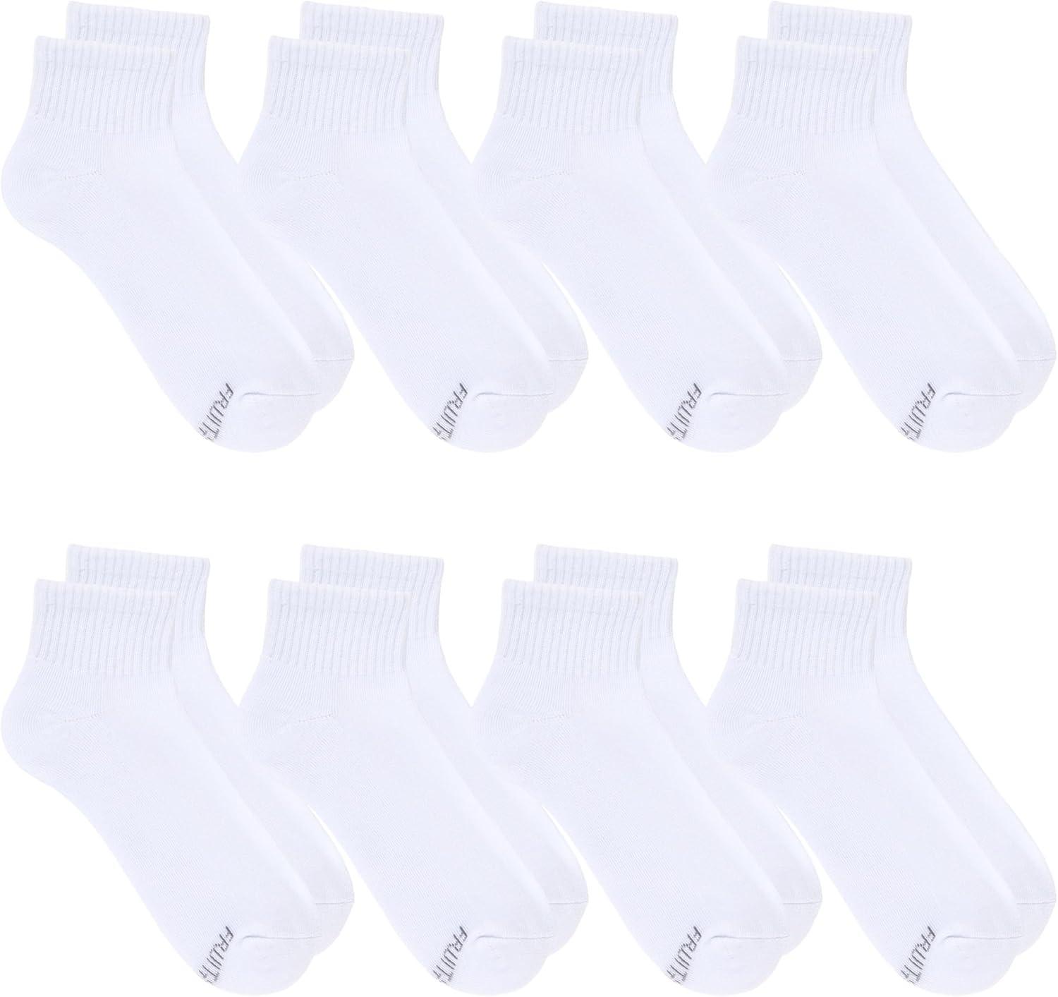 image:imageFruit of the Loom Womens Everyday Basics Socks Breathable with Half Cushion MultiPacksAnkle 8 Pack White