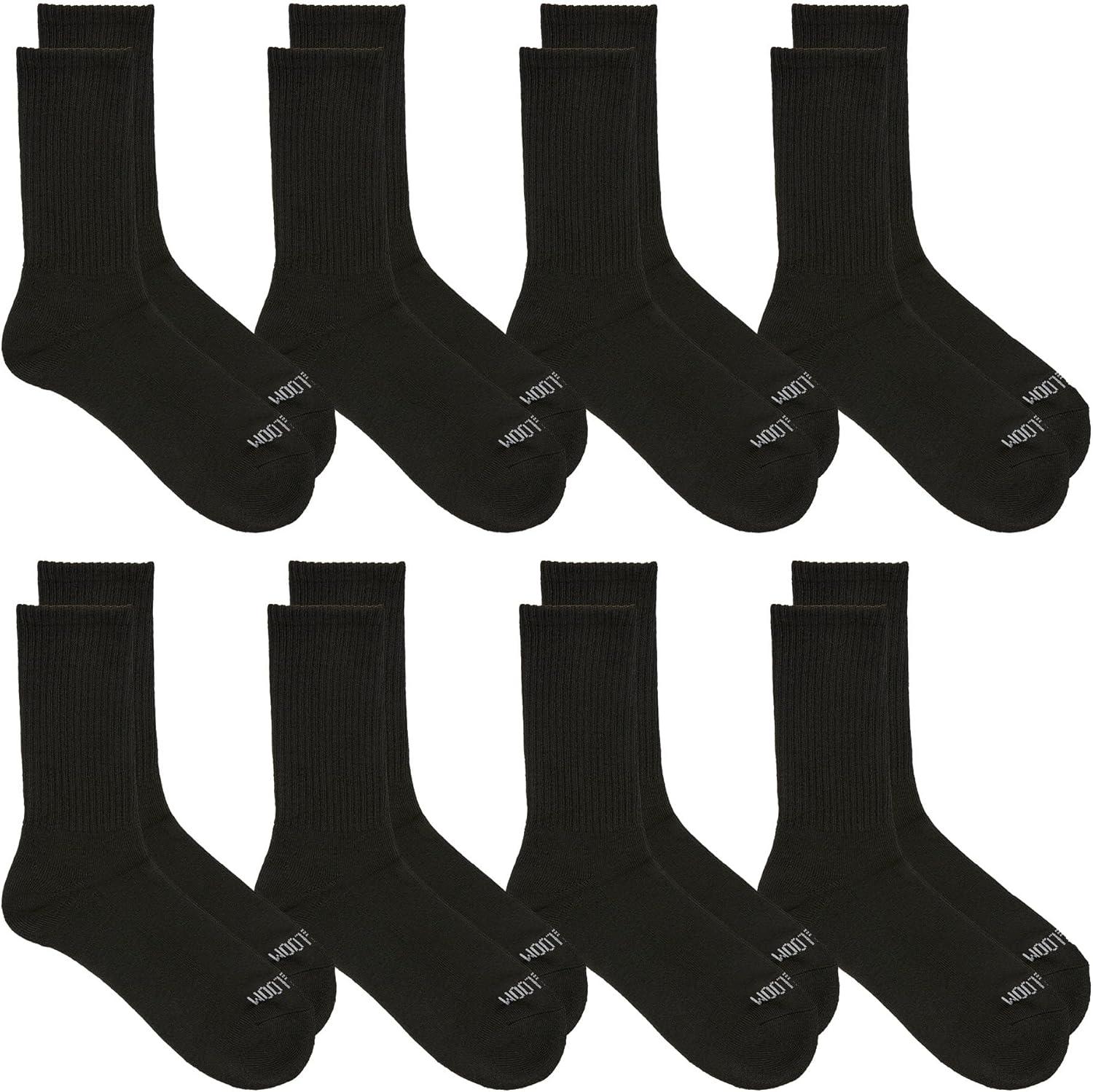 image:imageFruit of the Loom Womens Everyday Basics Socks Breathable with Half Cushion MultiPacksCrew 8 Pack Black