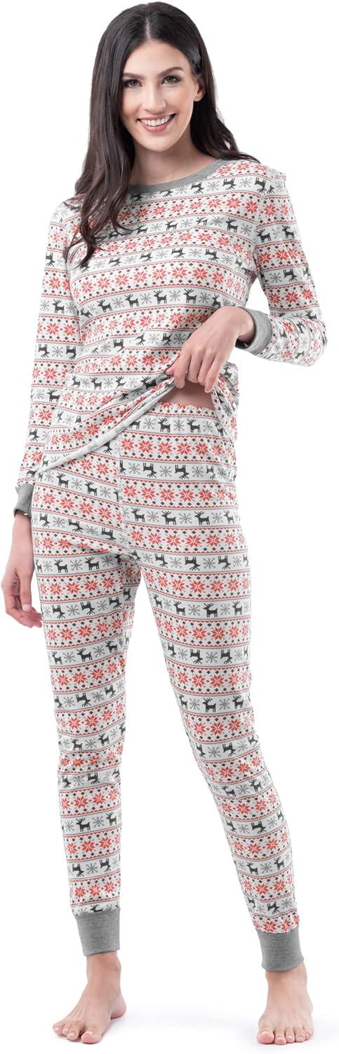 image:imageFruit of the Loom Womens Micro Waffle Premium Thermal SetFair Isle White