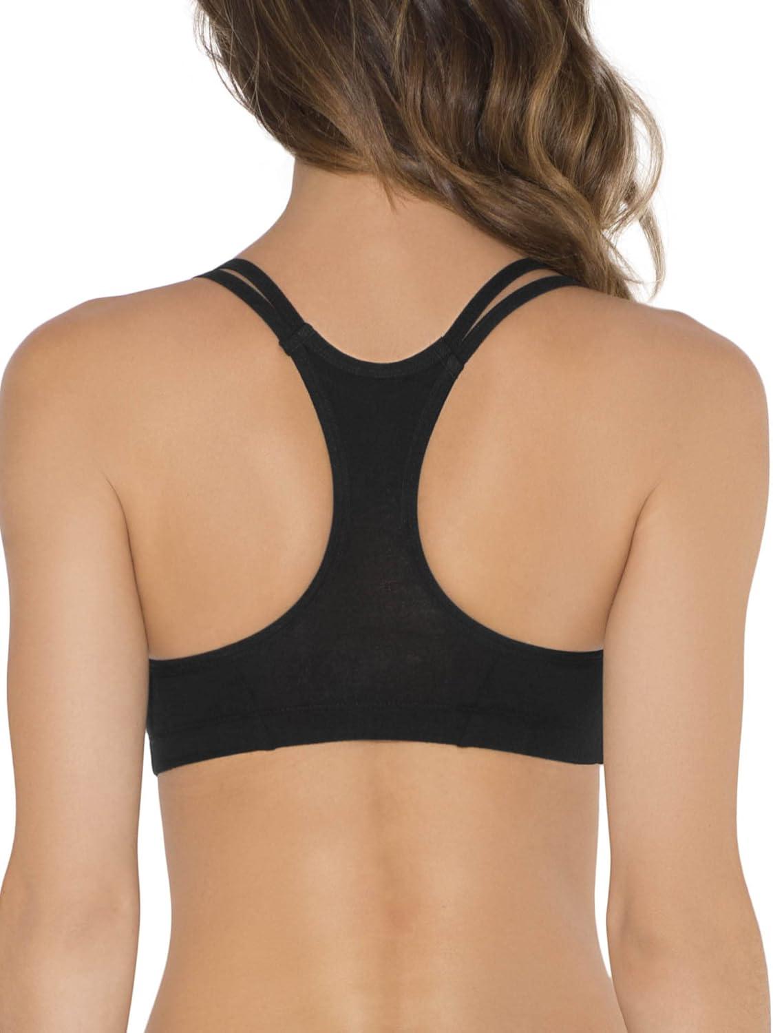image:imageFruit of the Loom Womens Spaghetti Strap Cotton Sports Bra AllDay Comfort amp Easy MovementBlushing Rose With BlackCharcoalBlack