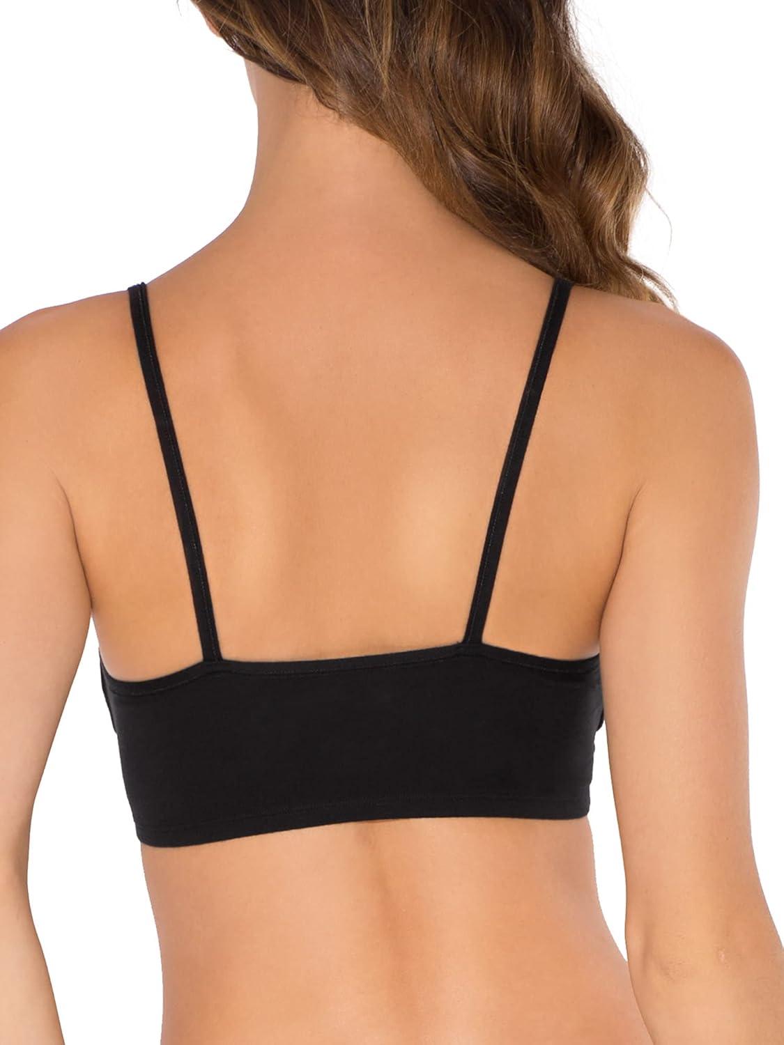 image:imageFruit of the Loom Womens Spaghetti Strap Cotton Sports Bra AllDay Comfort amp Easy MovementBlushing RoseWhiteWhiteBlack 4pack