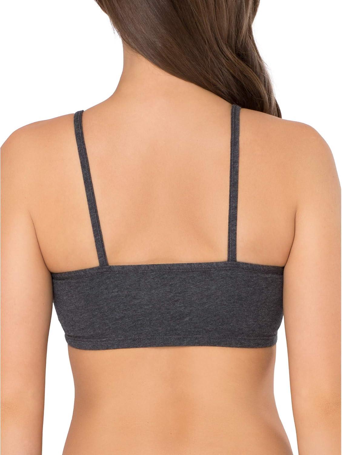 image:imageFruit of the Loom Womens Spaghetti Strap Cotton Sports Bra AllDay Comfort amp Easy MovementKaleidescopeCharcoalPunchy Peach