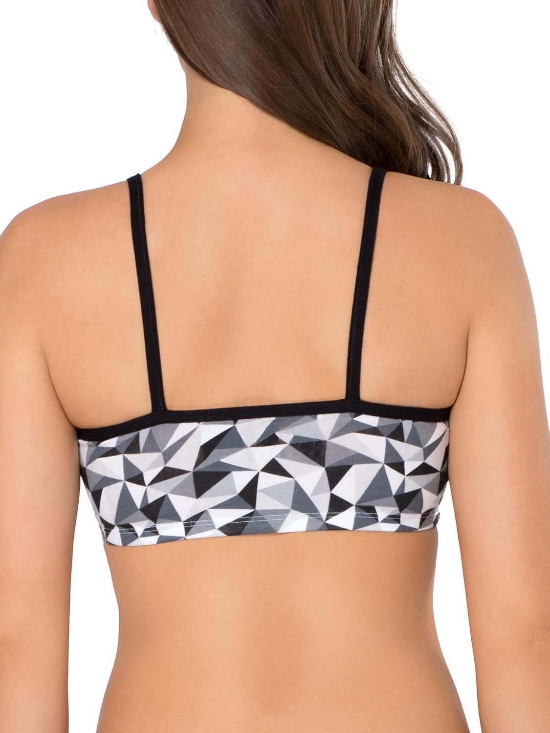 image:imageFruit of the Loom Womens Spaghetti Strap Cotton Sports Bra AllDay Comfort amp Easy MovementKaleidescopeCharcoalPunchy Peach