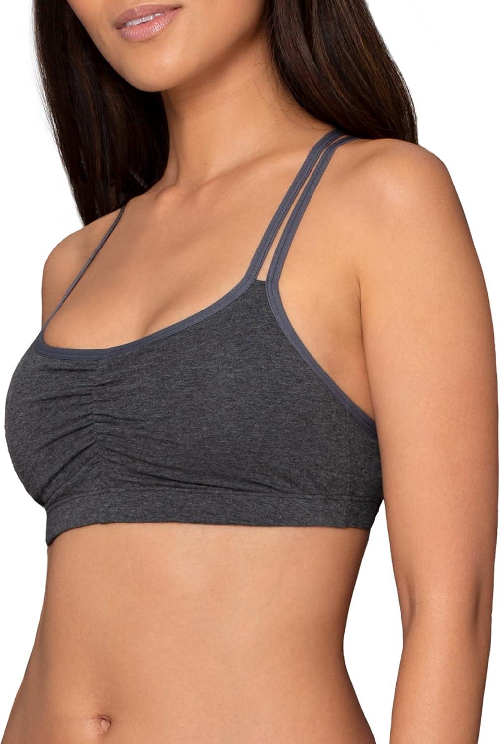 image:imageFruit of the Loom Womens Spaghetti Strap Cotton Sports Bra AllDay Comfort amp Easy MovementPetite Modern CamoWhiteBlack HueBlushing Rose With BlackCharcoalBlack Hue