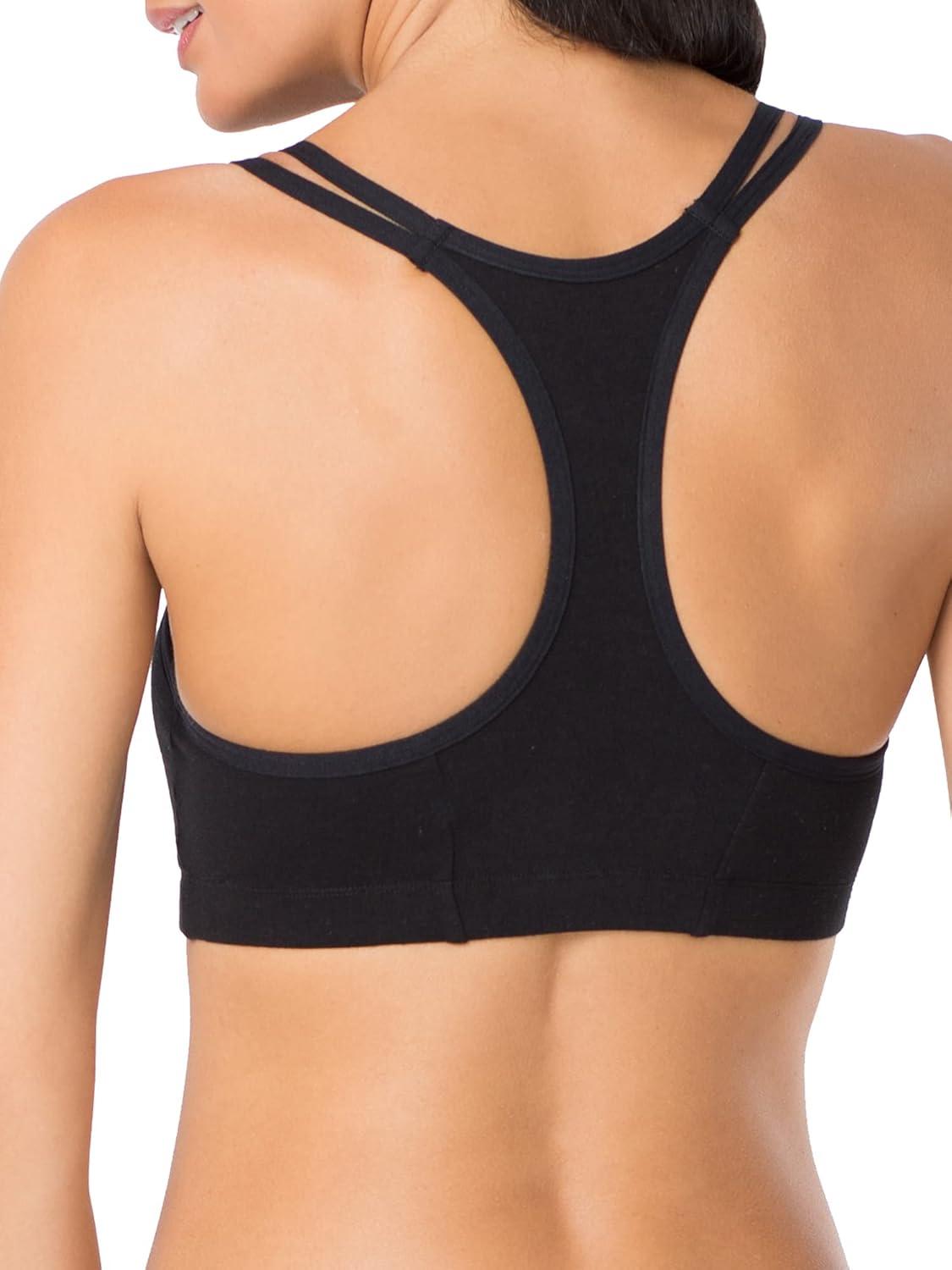 image:imageFruit of the Loom Womens Spaghetti Strap Cotton Sports Bra AllDay Comfort amp Easy MovementPetite Modern CamoflageWhiteBlack