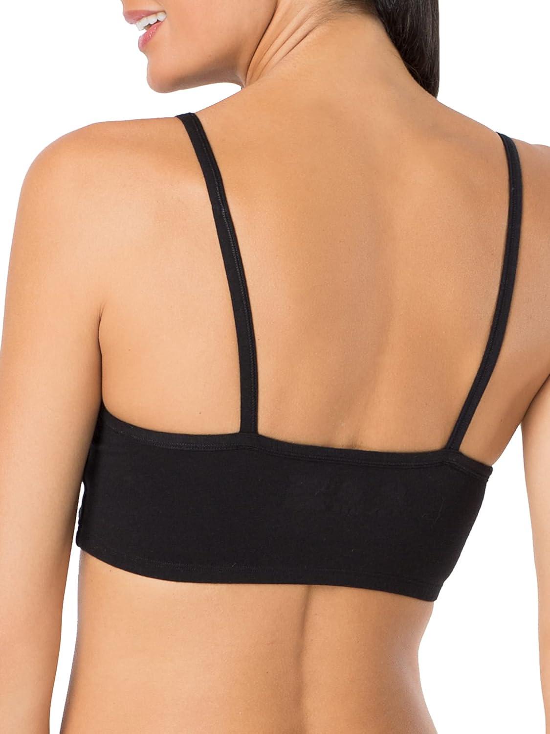image:imageFruit of the Loom Womens Spaghetti Strap Cotton Sports Bra AllDay Comfort amp Easy MovementPopsicle PinkWhiteBlack Hue
