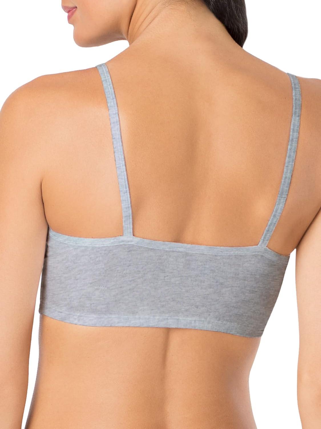 image:imageFruit of the Loom Womens Spaghetti Strap Cotton Sports Bra AllDay Comfort amp Easy MovementRed HotWhiteGrey Heather