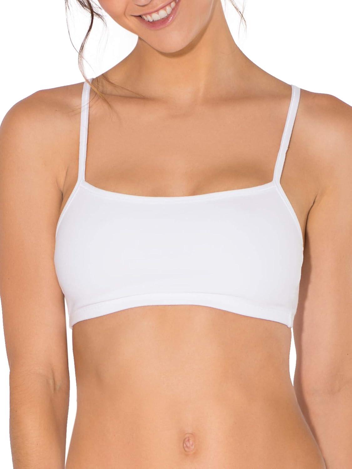 image:imageFruit of the Loom Womens Spaghetti Strap Cotton Sports Bra AllDay Comfort amp Easy MovementRed HotWhiteGrey Heather