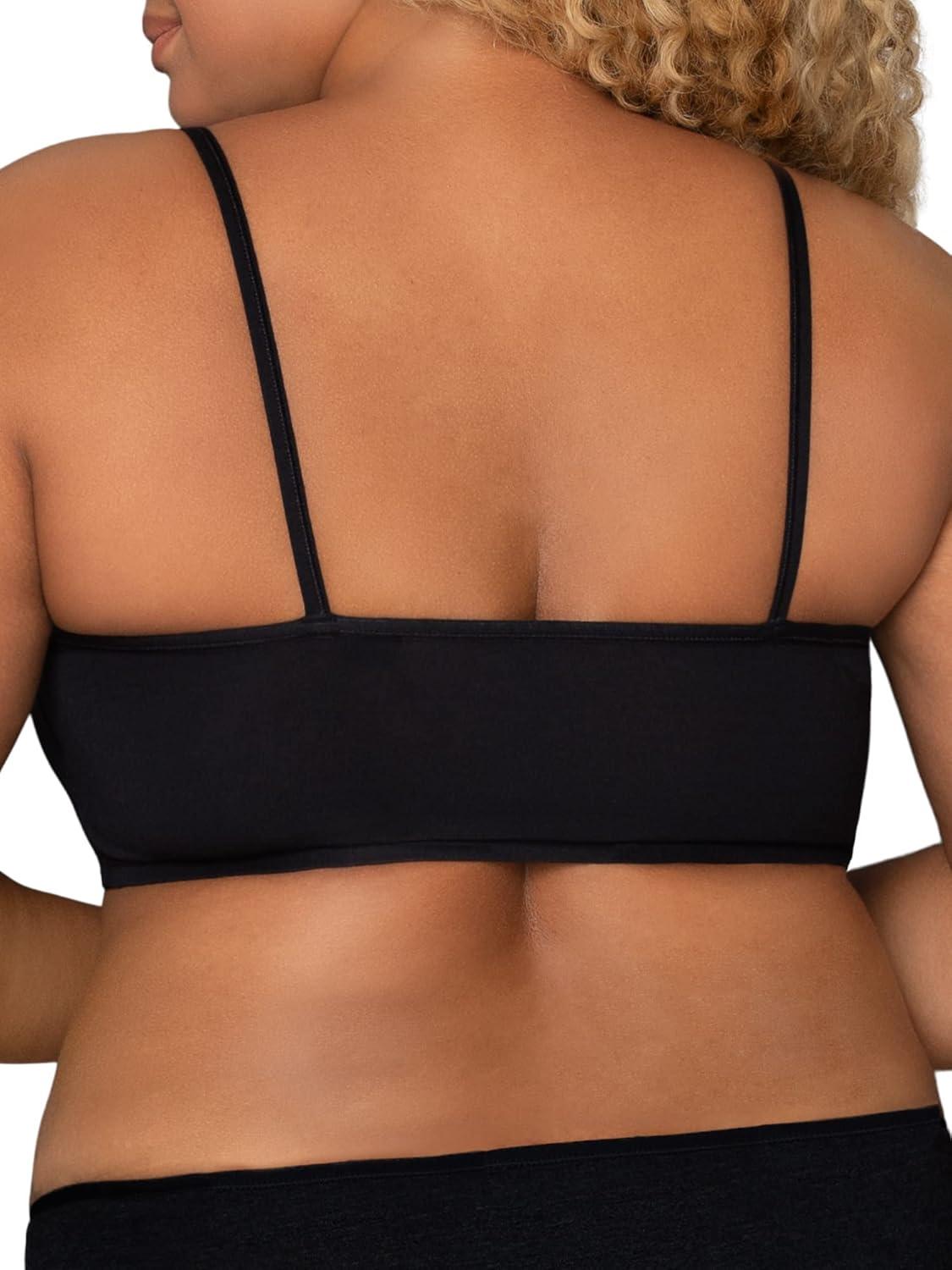 image:imageFruit of the Loom Womens Spaghetti Strap Cotton Sports Bra AllDay Comfort amp Easy MovementStripeStripeBlackBlackRedRed