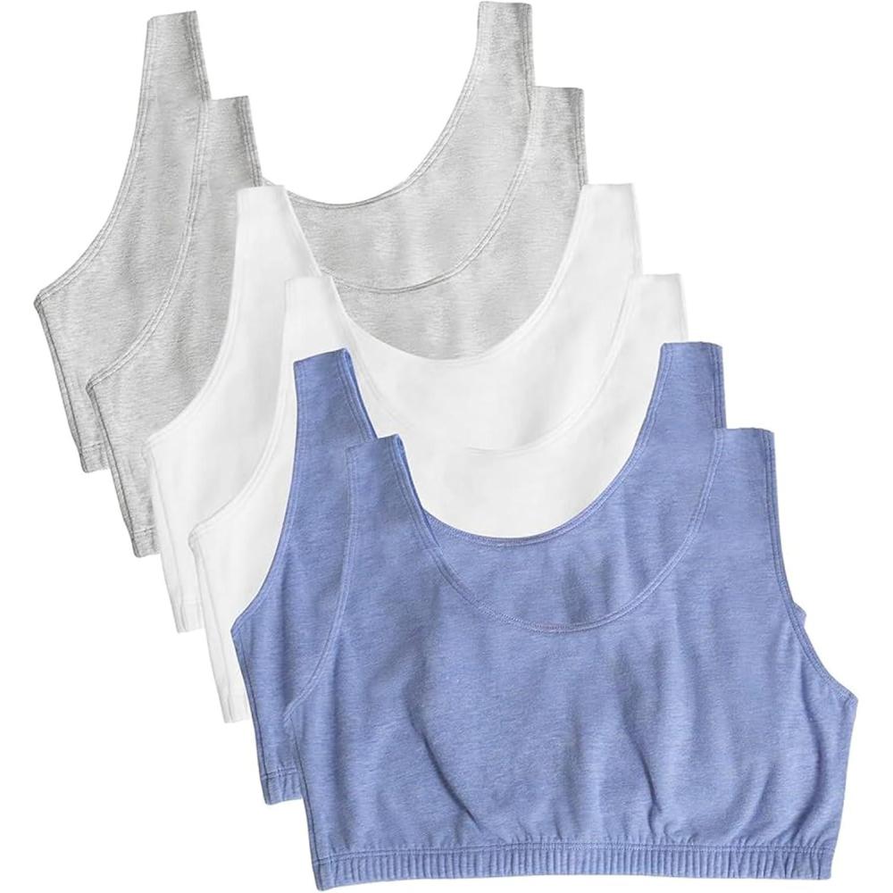 image:imageFruit of the Loom Womens Built Up Tank Style Sports Bra Value PackHeather Blue White Heather Grey