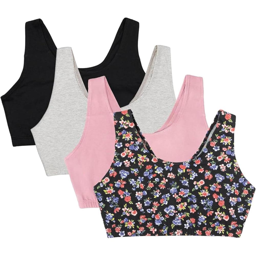 image:imageFruit of the Loom Womens Built Up Tank Style Sports Bra Value PackMidnight MeadowLilasGrey HeatherBlack Hue