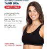Fruit of the Loom Women’s Built Up Tank Style Sports Bra Value Pack(Black/ White/Heather Grey)