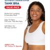 Fruit of the Loom Women’s Built Up Tank Style Sports Bra Value Pack(Cottage Stripes/Skipper Blue/Grey Heather/White)