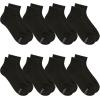 Fruit of the Loom Womens Everyday Basics Socks, Breathable with Half Cushion (Multi-Packs)(Ankle – 8 Pack – Black)
