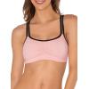 Fruit of the Loom Women’s Spaghetti Strap Cotton Sports Bra – All-Day Comfort & Easy Movement(Blushing Rose With Black/Charcoal/Black)