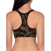 Fruit of the Loom Women’s Spaghetti Strap Cotton Sports Bra – All-Day Comfort & Easy Movement(Camo/White/Charcoal With Black)
