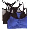 Fruit of the Loom Women’s Spaghetti Strap Cotton Sports Bra – All-Day Comfort & Easy Movement(Grey Heather/Navy Heather/Black)