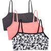Fruit of the Loom Women’s Spaghetti Strap Cotton Sports Bra – All-Day Comfort & Easy Movement(Kaleidescope/Charcoal/Punchy Peach)