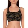 Fruit of the Loom Women’s Spaghetti Strap Cotton Sports Bra – All-Day Comfort & Easy Movement(Petite Modern Camoflage/White/Black)