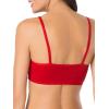 Fruit of the Loom Women’s Spaghetti Strap Cotton Sports Bra – All-Day Comfort & Easy Movement(Red Hot/White/Grey Heather)