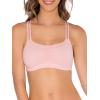 Fruit of the Loom Women’s Spaghetti Strap Cotton Sports Bra – All-Day Comfort & Easy Movement(Skinny Stripe/White/Blushing Rose)