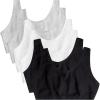 Fruit of the Loom Women’s Built Up Tank Style Sports Bra Value Pack(Black/ White/Heather Grey)