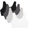 Fruit of the Loom Women’s Built Up Tank Style Sports Bra Value Pack(Black/Grey/Charcoal/White)