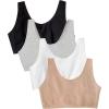 Fruit of the Loom Women’s Built Up Tank Style Sports Bra Value Pack(Black/Heather Grey/Sand/White)