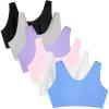 Fruit of the Loom Women’s Built Up Tank Style Sports Bra Value Pack(Blue/White/Pink/Hyacinth/Grey/Black)