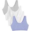 Fruit of the Loom Women’s Built Up Tank Style Sports Bra Value Pack(Heather Grey/Wht/Wht/Blue Hthr)