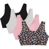 Fruit of the Loom Women’s Built Up Tank Style Sports Bra Value Pack(Midnight Meadow/Lilas/Grey Heather/Black Hue)