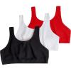 Fruit of the Loom Women’s Built Up Tank Style Sports Bra Value Pack(Red Hot/White/Black)