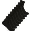 Fruit of the Loom Womens Everyday Basics Socks, Breathable with Half Cushion (Multi-Packs)(Ankle – 8 Pack – Black)