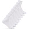 Fruit of the Loom Womens Everyday Basics Socks, Breathable with Half Cushion (Multi-Packs)(Ankle – 8 Pack – White)