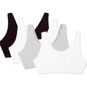 Fruit of the Loom Women’s Built Up Tank Style Sports Bra Value Pack(Black/Wht/Wht/Heather Grey)