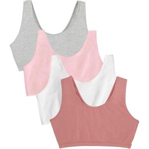 Fruit of the Loom Women’s Built Up Tank Style Sports Bra Value Pack(Dusk/White/Blush/Grey Heather)